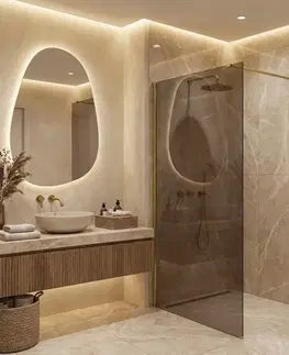 Sprchové dvere REA/S - Sprchová zástena Flexi Brown / Brush Gold 140 KPL-K99888
