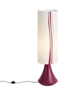 Stojace lampy Retro stojaca lampa fialová s viacfarebným látkovým tienidlom - Mina