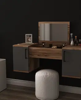 Toaletné Toaletný stolík Mercan - Light Walnut, Anthracite