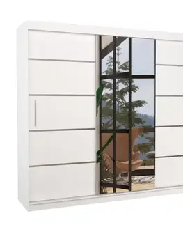 Šatníkové skrine ArtAdrk Šatníková skriňa SALTO | biela 250 cm