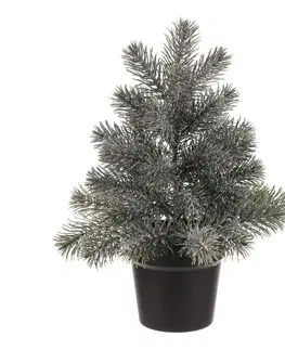 Vianočné dekorácie Dekoračný Smrek v kvetináči, 40 cm, zelená, jemne srienistý