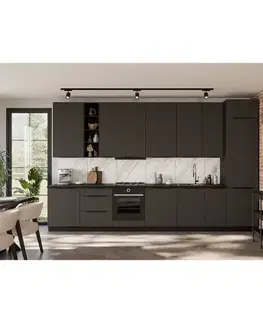 Modulový kuchynský nábytok Kuchynská linka Aria GR/BL 390 cm bez kuchynskej dosky
