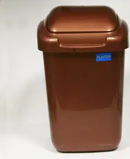 Odpadkové koše Kinekus Kôš na odpad preklápací, objem 50L, plastový, STANDARD, medeno-hnedý