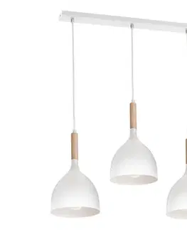 Svietidlá  Luster na lanku NOAK WOOD 3xE27/15W/230V biela/buk 1196