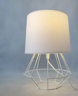 Moderné lampy do obývačky Stolná lampa Diamond biela 5231 LB1