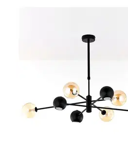 Svietidlá Jupiter 1994 - Luster na tyči MOKA 4xGU10/10W/230V + 4xG9/10W/230V čierna/béžová 1994