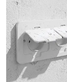 Predlžovacie káble BRILAGI - Vonkajšia vstavaná podlahová dvojitá zásuvka IP55 biela obdĺžniková 5B323W-OEM