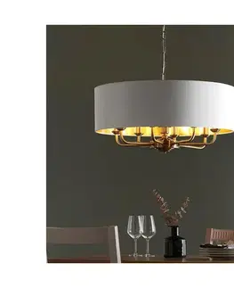 Svietidlá Endon 98938 - Luster na reťazi HIGHCLERE 8xE14/40W/230V Ø 70 cm biela/mosadz 98938