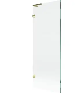 Sprchové dvere MEXEN/S - Lunar L vaňová zástena FIX 70 x 150, transparent, zlatá 897L-070-000-50-00