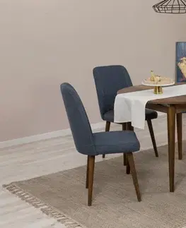 Jedálenské sety Jedálenský set s rozkladacím stolom a stoličkami (5 kusov) Vina 1048 - Walnut, Navy Blue