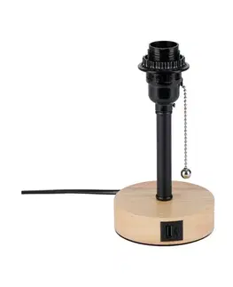 Lampy Brilagi - Stolná lampa s USB portom TABLON 1xE27/25W/230V dub/čierna BRI596