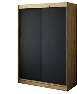 Šatníkové skrine Skriňa Halifax T 150 Dub Artisan/čierna