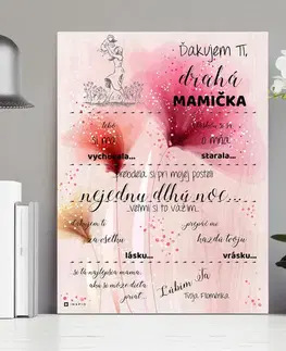 Tabuľky s venovaním (darčeky) Darček pre maminu - Tabuľkové poďakovanie za lásku
