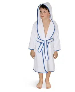 Uteráky Bellatex Detský froté župan biely s modrým lemom, 80 cm