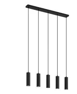 Závesné svietidlá Moderná závesná lampa čierna 5-svetelná - Jeana
