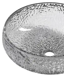 Umývadlá SAPHO - GAVIOTA gravírované sklenené umývadlo na dosku primer 42cm, čierna TY306