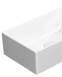 Umývadlá GSI - KUBE X keramické umývadlo 50x25cm, bez otvoru, pravé/ľavé, biela ExtraGlaze 9486011
