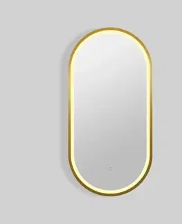 Kúpeľňový nábytok Zrkadlo so senzorom SAT Aurum 40x80 cm brúsené zlato SATZAUR4080BZ SATZAUR4080BZ