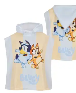 Osušky pre bábätká Detské pončo mikrovlákno Bluey 50x100cm Faro Tiahome