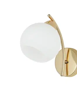 Nástenné svetlá Nástenná lampa AMOS Gold 1x40W E27 biele tienidlo