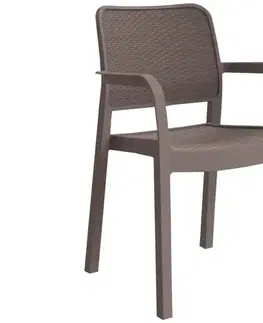 Záhradné plastové zostavy Elvisia Záhradný set DENI 6 + 1 | cappuccino