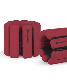 Ostatné fitness náradie Fitness závažie na členok a zápästie inSPORTline Brace 2x0,5 kg bordó
