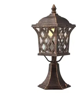 Záhradné lampy Redo 9953 - Vonkajšia lampa BREMEN 1xE27/42W/230V IP23 zlatá/patina 9953