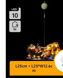 Vianočné dekorácie  B.V.  - LED Vianočná dekorácia LED/3xAAA Santa so sobami 13,4cm B10303K66