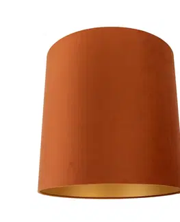 Tienidlo na lampu Látkové tienidlo oranžové so zlatým interiérom 40/40/40
