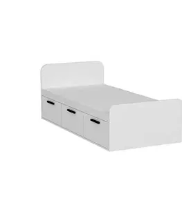 Postele Rám jednolôžkovej postele Akser - White