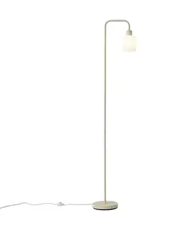 Stojace lampy Škandinávska stojaca lampa béžová s bielym sklom - Wisp