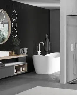 Sprchové dvere MEXEN/S - Kioto Sprchová zástena Walk-in 110 x 110, čierny vzor, biela 800-110-202-20-70-110
