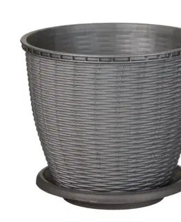 Záhrada Ratanový kvetináč 2,75 L Šedý