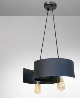 Lampy nad stôl do jedálne Závesné svietidlo Twist 2706/Z-B-2 čierne Lw2