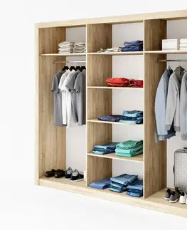 Šatníkové skrine Šatníková skriňa IDEAL 01 biela