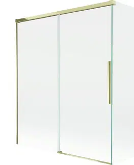 Sprchové dvere MEXEN/S - Rox vaňová zástena 2-krídlová posuvná 140 + 70 x 150, transparent, zlatá 8C9-140-070-50-00