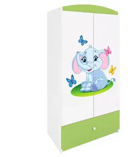 Skrine do izieb Skriňa Babydreams Zelená – Slon