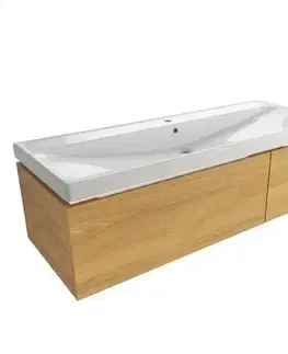 Kúpeľňový nábytok Kúpeľňová skrinka s umývadlom SAT Feel 120x30x44, 8 cm dub medový mat SATFEEL2120DMU5 SATFEEL2120DMU5