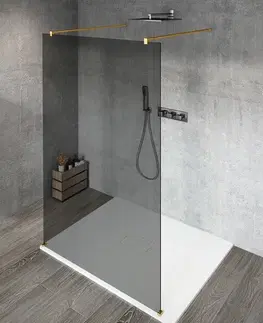 Sprchové dvere GELCO - VARIO GOLD MATT jednodielna sprchová zástena do priestoru, dymove sklo, 1400  GX1314-02
