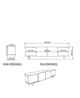 TV stolíky TV stolík Diana - Travertine, Walnut