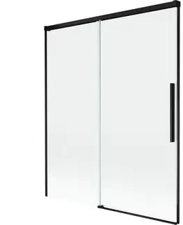 Sprchové dvere MEXEN/S - Rox vaňová zástena 2-krídlová posuvná 140 x 150, transparent, čierna 8C9-140-001-70-00