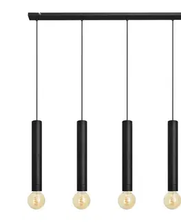 Svietidlá  Luster na lanku TUBA 5xE27/15W/230V čierna W-L 1117/5 BK