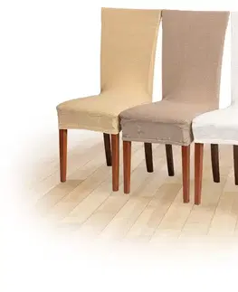 Poťahy na stoličky Poťah na stoličku elastický MENČESTER capuccino TiaHome