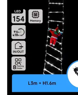 Vianočné dekorácie  B.V.  - LED vonkajšia vianočná dekorácia 154xLED/3,6W/230V/8 funkcií 1,6m IP44 studená biela B10303Y23