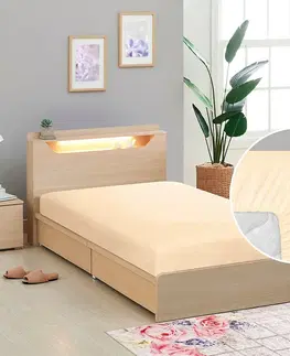 Plachty Bellatex Plátené prestieradlo s gumou béžová, 90 x 200 cm