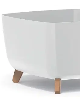 Kvetináče a truhlíky NABBI DGQL400 plastový kvetináč na nožičkách 39 cm biela