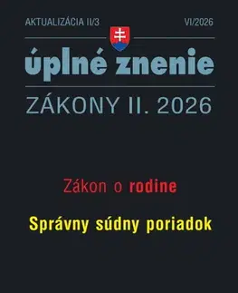 Zákony, zbierky zákonov Aktualizácia II/3 2026 – Správny súdny poriadok - Kolektív autorov