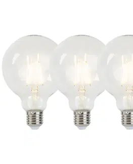 LED osvetlenie Sada 3 stmievateľných LED žiaroviek E27 G95 5W 470lm 2700K
