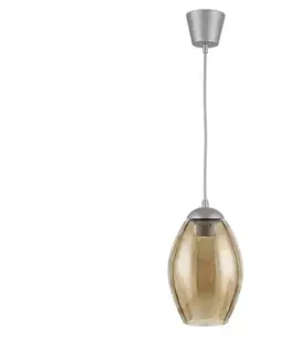 Svietidlá BRILAGI - LED luster na lanku GLASS 1xE27/60W/230V pr. 17 cm strieborná/dymovo-béžová NSTK7499+TK8612A