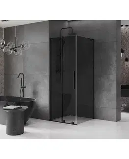 Sprchovacie kúty MEXEN/S - Velar L sprchovací kút, posuvné dvere 90 x 90, grafit, čierna 871-090-090-43-70